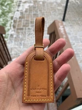 Authentic Louis Vuitton leather luggage tag !