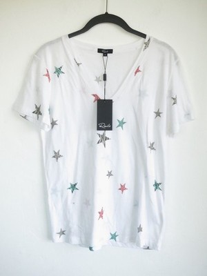 Rails White Tee with Animal Print Colored Stars