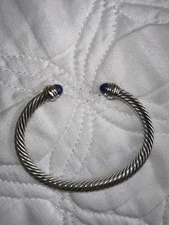 David Yurman Women's Cable Classic Bracelet Lapis Lazuli & 14K Gold 5mm