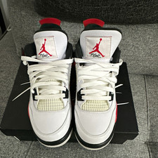 Jordan Air Jordan 4 Retro (GS) Sneaker Unisex Kids White/Fire Red Black 6Y