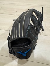 MIZUNO Soft Baseball Gloves Black x Blue (For Children)