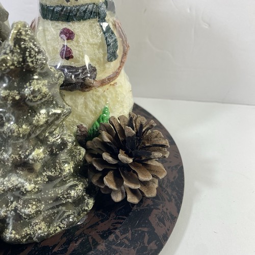 New in Box 8 Piece Novelty Winter Christmas Candle Garden Snowmen Trees Pinecone - Picture 7 of 9