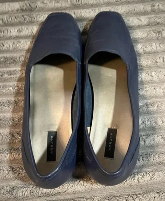 ARRAY Navy Blue Leather FREEDOM LOAFERS FLATS SHOES Classic 10.5 N NARROW EUC! - Image 4 of 4