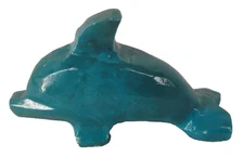 Hand carved Blue Stone Dolphin Porpoise 2.25"