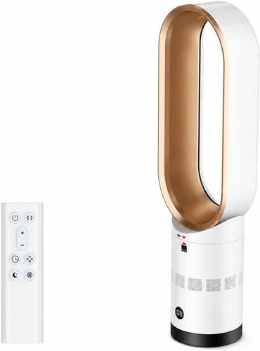 Bladeless Fan with Air Purifier, 24" Tower Fan, 3D Oscillation  9H Timer