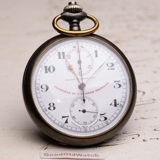 Ancienne Montre Chronographe Gousset ALLION A VERSAILLES AVIATION MILITAIRE