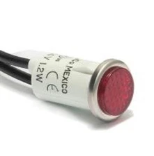 1Pc 2935-1-11-37310 Red 14 Volt Indicator Light, Wire Leads, Diamond Lens
