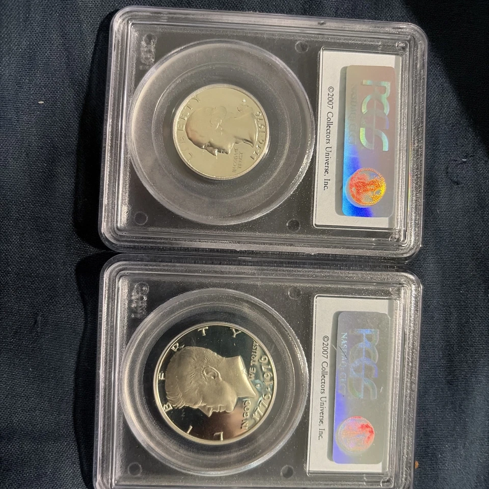 1976 S Silver Bicentennial PCGS gem Proof Set Signed By Designers 25C And 50C - Image 2 of 4