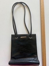 Vintage Nine West Black Leather Tote HandBag Shoulder Purse Bag