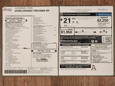 2020 Jeep Grand Cherokee Trailhawk 4x4 Window Sticker Original Cut In 2 Pieces