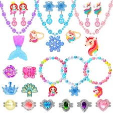 Little Girl Jewelry Rings Toys in Box, Adjustable for Adjustable, Pink