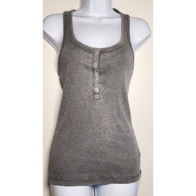 Aerie Y2K Ribbed Henley Fitted Tank Top Casual Basic M