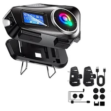 Hi-Fi unit  Bluetooth Headset Motorcycle Waterproof Intercom Helmet LCD 1000mAh