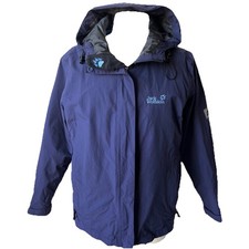 JACK WOLFSKIN Waterproof Texapore MicroGuard Hooded Jacket Coat Navy Women  s L
