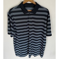 Nike Golf Men's Tour Performance Dri Fit Black White Stripe Polo Shirt XL