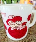 Vtg Raspberry Tart Milk Glass Mug American Greetings 1980 Strawberry Shortcake