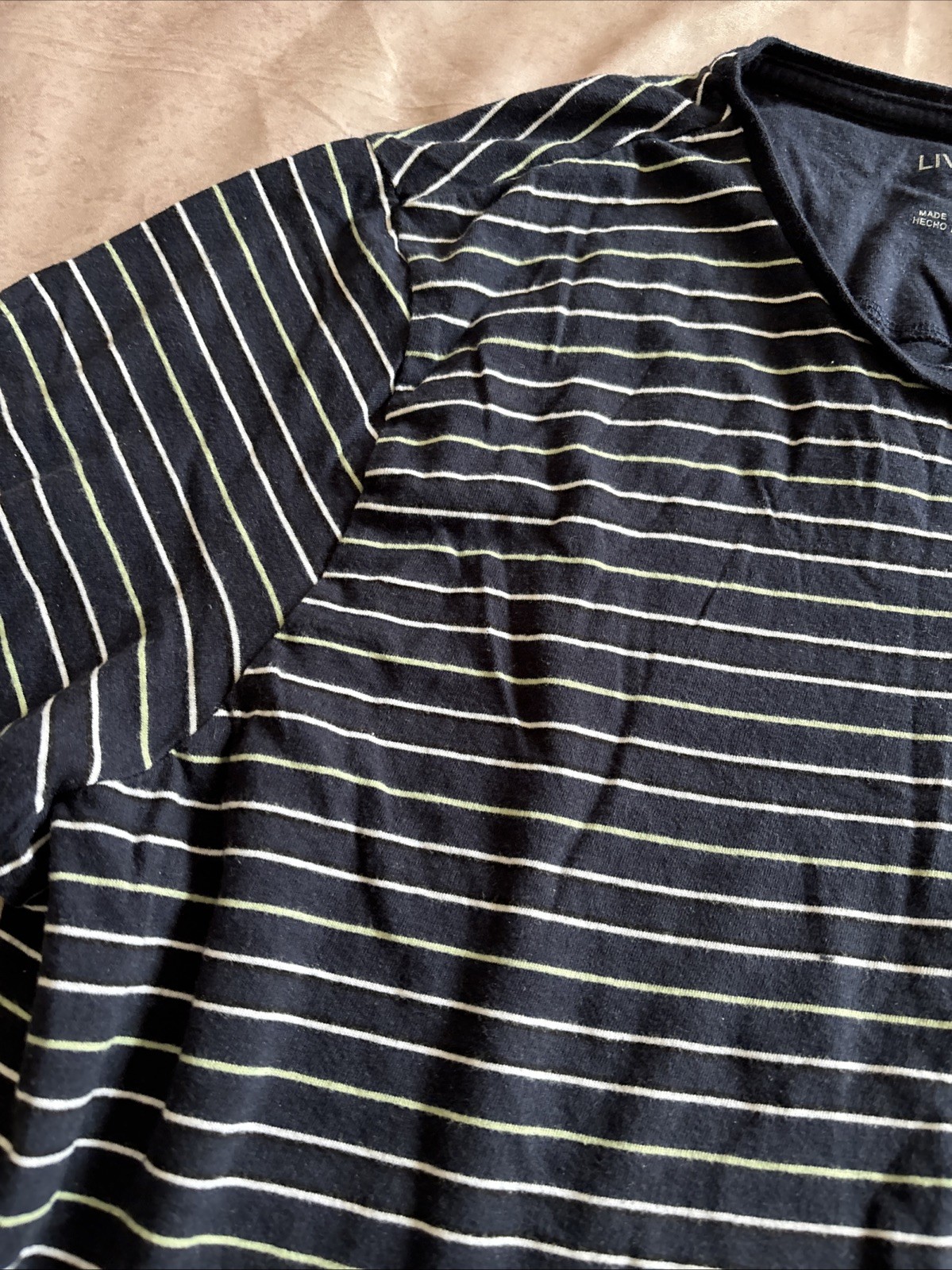 Livergy Long Sleeve Men's Crew Neck Shirt Navy with White Red Stripe image 9