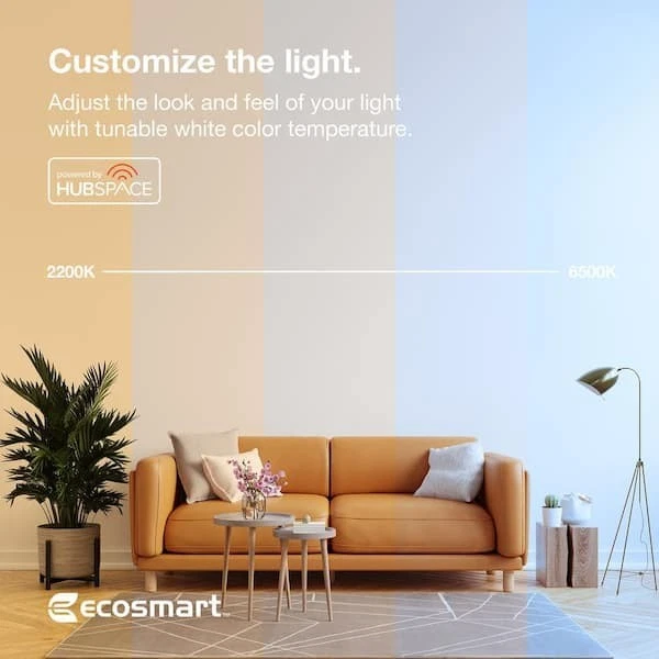 Eco Smart 90-Watt Equivalent Smart BR40 Color Changing CEC LED Light Bulb... - Image 4 of 4