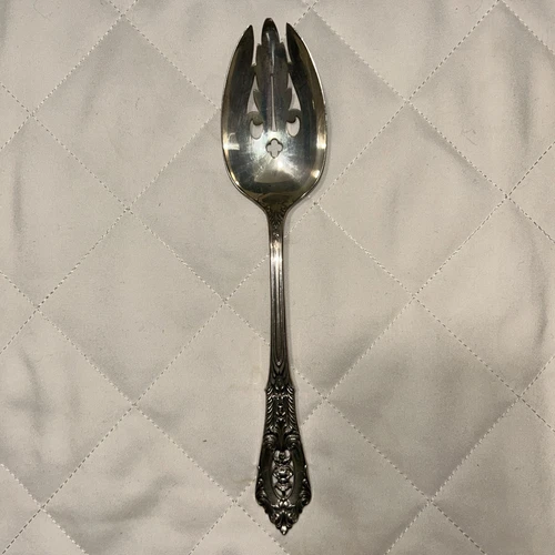 Rose Point By Wallace Sterling Silver Pierced Serving Tablespoon