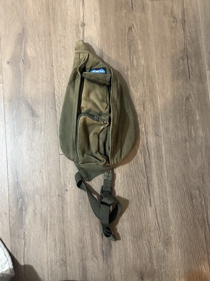 Kavu Mini Rope Bag - Faded Black/Dark Gray - Fair Condition - Image 2 of 4