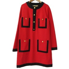 GUCCI stretch long sleeve knee length dress 538750 size XS red black Women USED