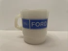 Rare Vintage Fire King Galaxy Ford Stacker Advertising Mug Mint Condition