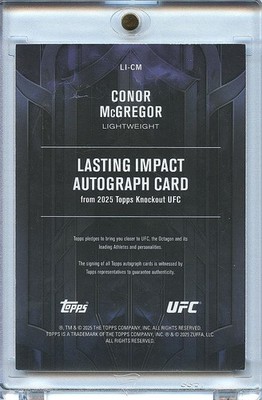 Conor Mcgregor 2025 Topps Knockout On Card Auto Autograph UFC MMA
