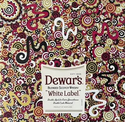 Hand-drawn Dewar s Blended Scotch Whiskey  White Label  Wall Art