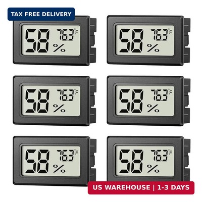 6 Pack Mini Hygrometer Indoor Humidity Meter, Small Digital Thermometer Humidity