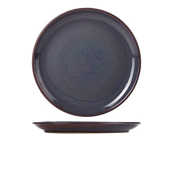 Terra Stoneware Rustic Blue Coupe Plate For Restaurants Cafes 27.5cm Pack of 6