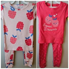 NEW Carter's 24 Month PJ Pajamas Pink Raspberry Cotton Toddler Girls 4 Piece