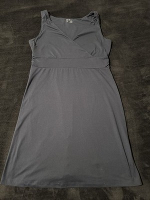 Eddie Bauer Travex Aster Crossover Dress Size XL Black Sleeveless O2