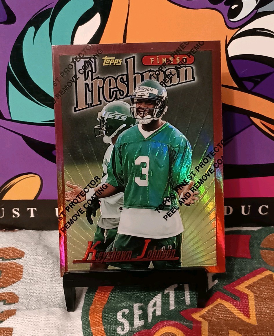 1996 Topps Finest Keyshawn Johnson REFRACTOR W/ Coating #225 Freshman Finest RC