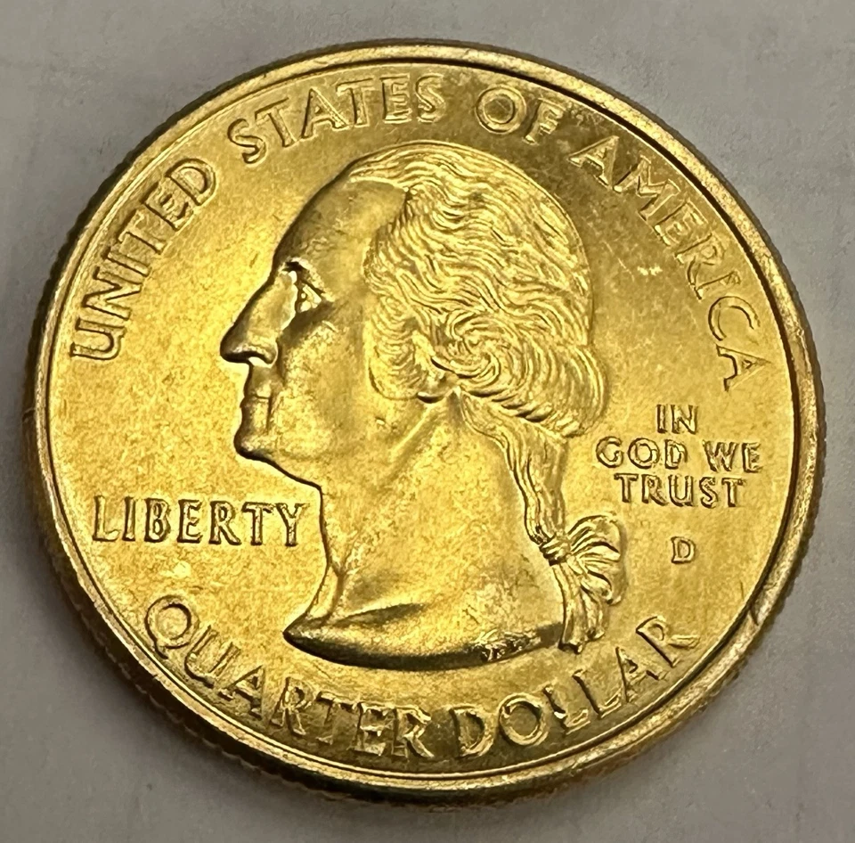 2002-D 25C Ohio Washington 50 States Quarter Gold Plated - Image 2 of 2