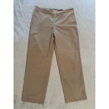 St. John Cotton Flat Front Tan Cropped Pant 6