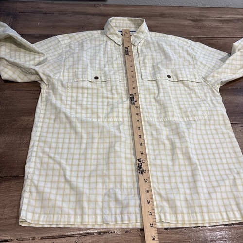 Patagonia Button Down Shirt Mens Medium Yellow Plaid Cotton Outdoor Fishing - Picture 7 of 9