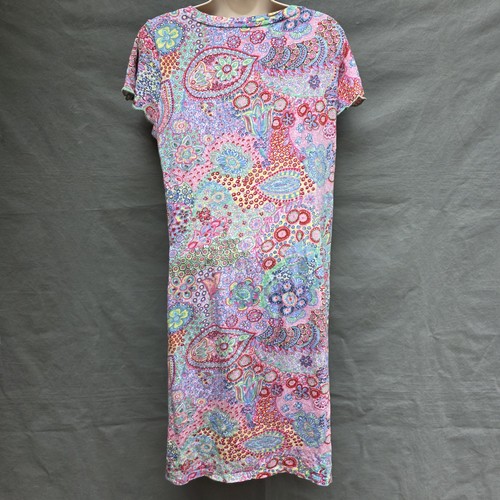 Abito Talbots Tg S 100% Cotone Multicolore Paisley Colorato Leggero Corto - Foto 2 di 4