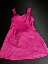 PrettyLittleThing Pink Textured Bow Back Mini Dress