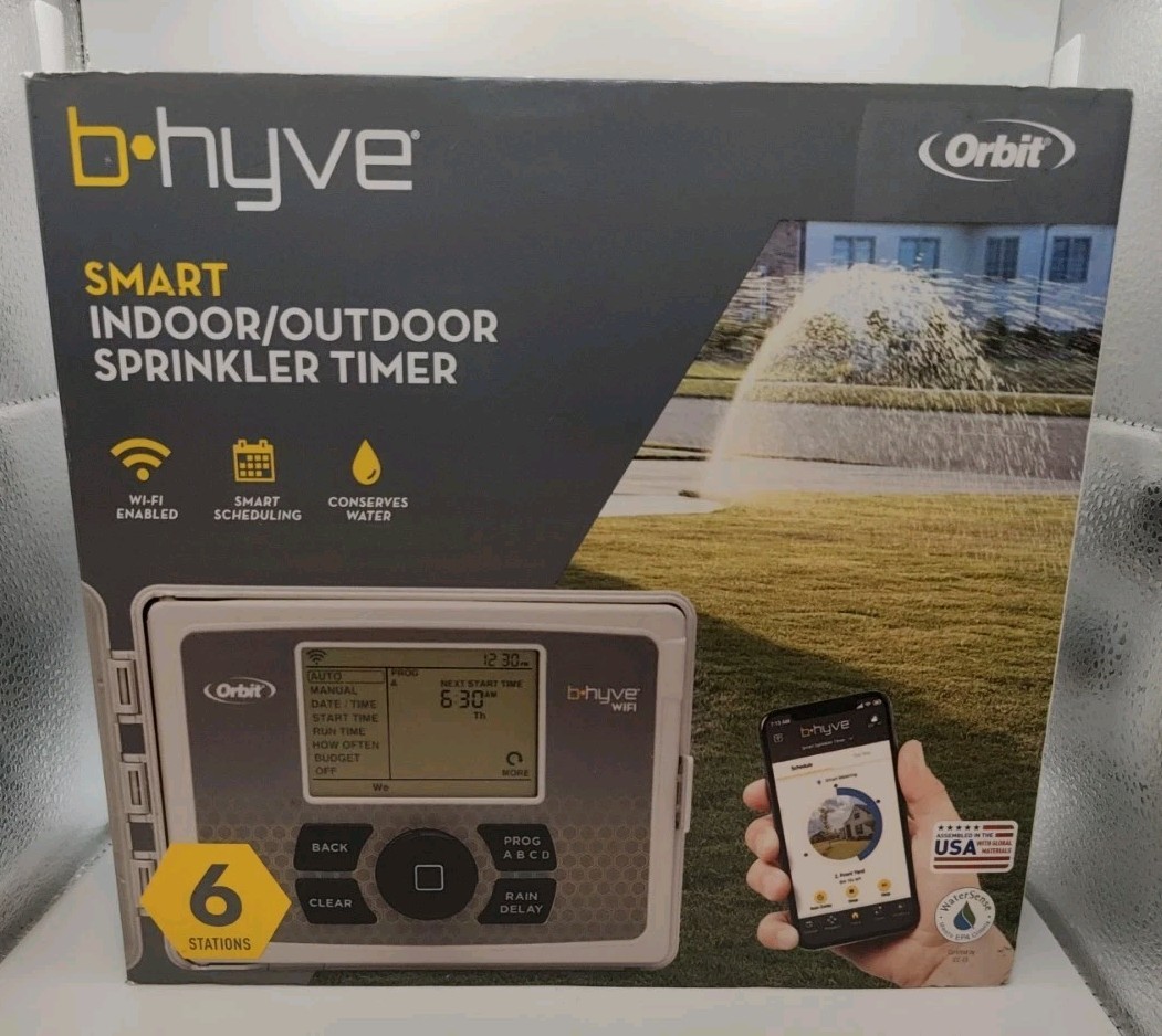 Orbit 57946 B-hyve Indoor/Outdoor 6 Station WiFi Sprinkler Controller NEW