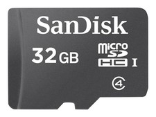 SanDisk SDSDQM-032G-B35A 32GB MicroSDHC Class 4 Black w/ Adapter Black