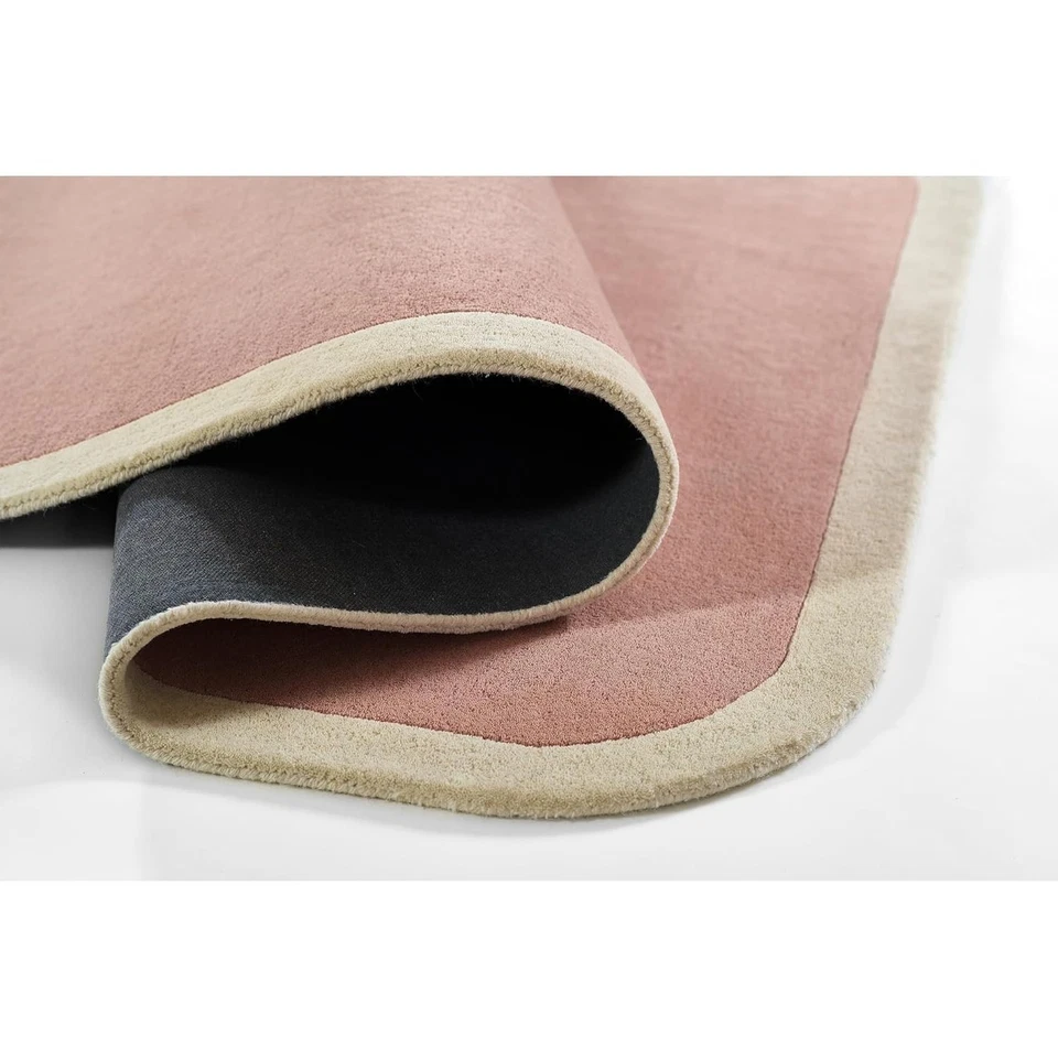 Hand-Tufted Wool Area Rug 8x10 Soft Pink Minimalist Carpet for Living Room Decor - Image 2 of 4