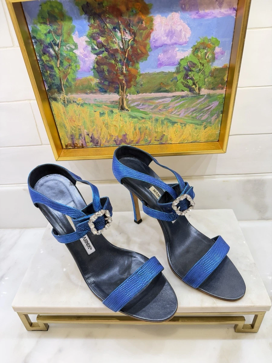 Manolo Blahnik ターコイズ クロスストラップ ハイヒール Manolo Blahnik Strappy Heels for Women for sale | eBay