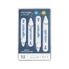 W rkin Stiffs Plastic Magnetic Collar Stays for 2.0 and 2.5-inch, White X 4