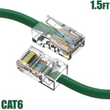 1.5FT Cat6 RJ45 Ethernet LAN Network UTP Non-Boot Patch Cable Copper 24AWG Green