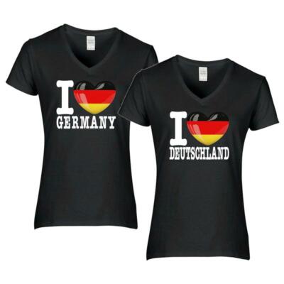 Shirt LOVE DEUTSCHLAND Damen WM Trikot Liebe Herz Land EM GERMANY FanShirts4u