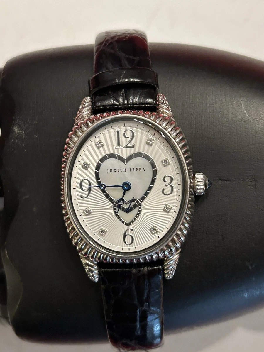 Judith Ripka Sterling Silver Watch Oval Case Heart Judith Ripka Sterling Silver Case Analog Wristwatches for  main image 4