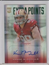 2013 Prestige Extra Points Green Autographs #263 Vance McDonald Auto RC 14/25