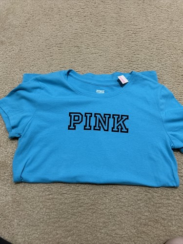 Victoria Secrets Womens PINK Soft T Shirt Size Small Aqua Blue - Picture 19 of 24