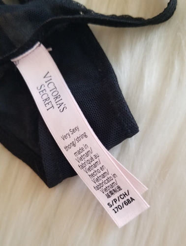 VICTORIA'S SECRET VERY SEXY SHEER SHINE SHINE STRAP MESH THONG PANTY SMALL BLACK - Picture 5 of 14