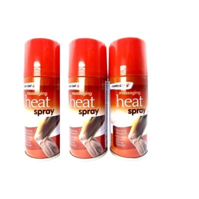 MASTERPLAST 3X 125ML DEEP HEAT SPRAY MASSAGING INSTANT MUSCLE SPORTS INJURY PAIN RELIEF
